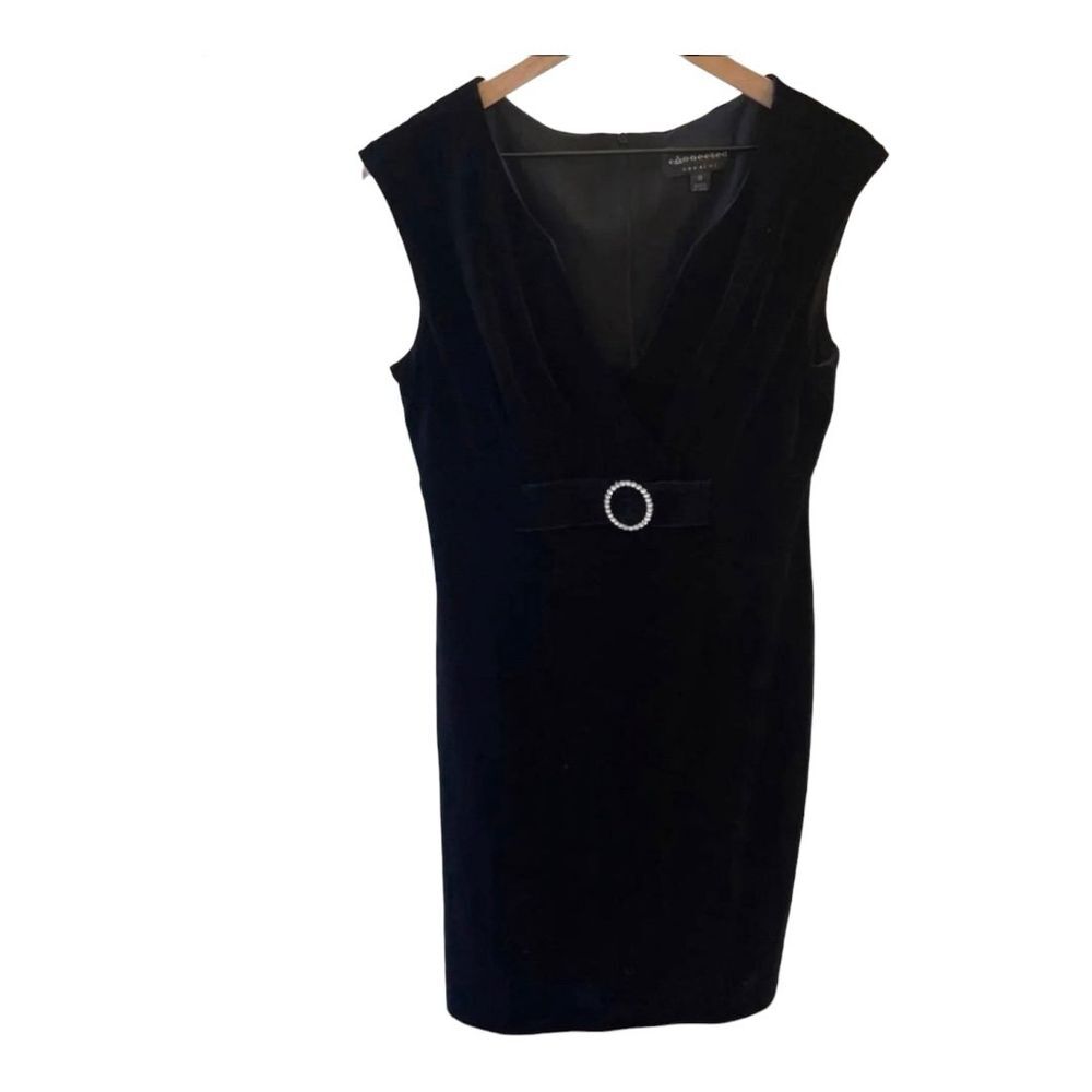 Connected Apparel Velvet Dress Sheath‎ Rhinestone Black Party Cocktail 12 - Picture 4 of 9